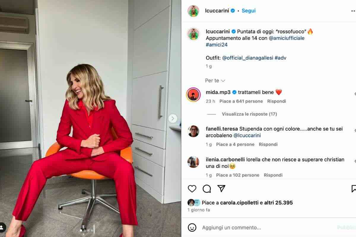 Lorella Cuccarini dedica su Instagram